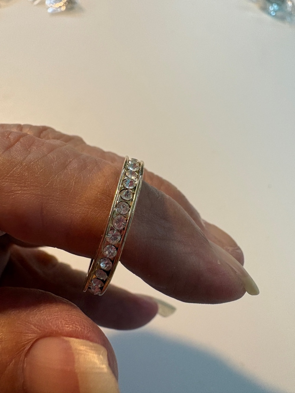Gold Crystal Band Ring Size 9